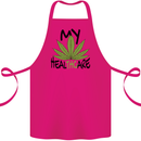 Weed My HealTHCare Cannabis Funny THC Cotton Apron 100% Organic Pink