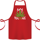 Weed My HealTHCare Cannabis Funny THC Cotton Apron 100% Organic Red