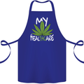 Weed My HealTHCare Cannabis Funny THC Cotton Apron 100% Organic Royal Blue