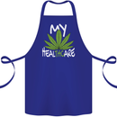 Weed My HealTHCare Cannabis Funny THC Cotton Apron 100% Organic Royal Blue