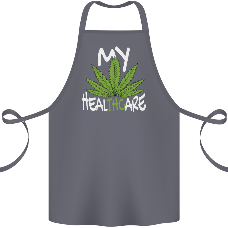 Weed My HealTHCare Cannabis Funny THC Cotton Apron 100% Organic Steel