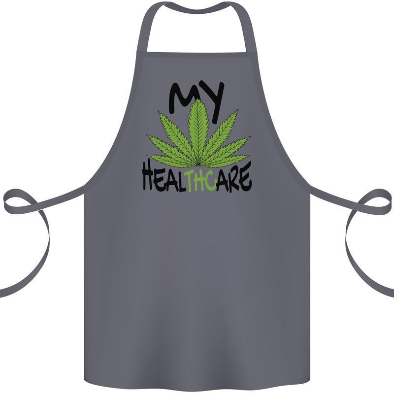 Weed My HealTHCare Cannabis Funny THC Cotton Apron 100% Organic Steel