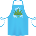 Weed My HealTHCare Cannabis Funny THC Cotton Apron 100% Organic Turquoise