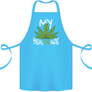 Weed My HealTHCare Cannabis Funny THC Cotton Apron 100% Organic Turquoise
