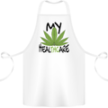 Weed My HealTHCare Cannabis Funny THC Cotton Apron 100% Organic White