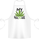 Weed My HealTHCare Cannabis Funny THC Cotton Apron 100% Organic White