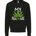 Weed My HealTHCare Cannabis Funny THC Kids Sweatshirt Jumper Black