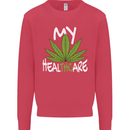 Weed My HealTHCare Cannabis Funny THC Kids Sweatshirt Jumper Heliconia
