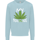 Weed My HealTHCare Cannabis Funny THC Kids Sweatshirt Jumper Light Blue