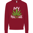 Weed My HealTHCare Cannabis Funny THC Kids Sweatshirt Jumper Red