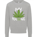 Weed My HealTHCare Cannabis Funny THC Kids Sweatshirt Jumper Sports Grey