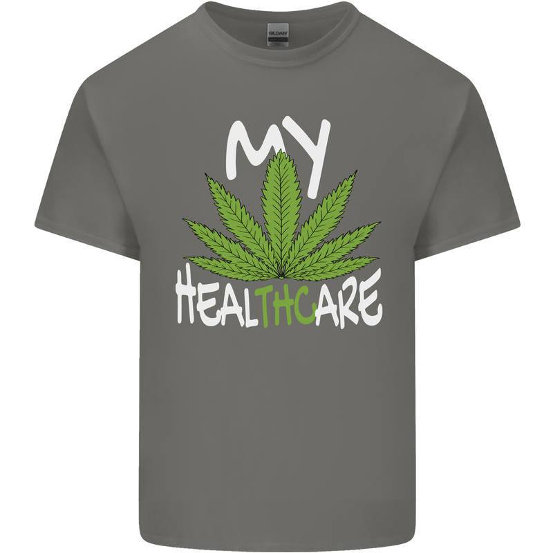 Weed My HealTHCare Cannabis Funny THC Kids T-Shirt Childrens Charcoal
