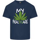 Weed My HealTHCare Cannabis Funny THC Kids T-Shirt Childrens Navy Blue