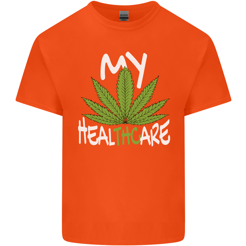 Weed My HealTHCare Cannabis Funny THC Kids T-Shirt Childrens Orange