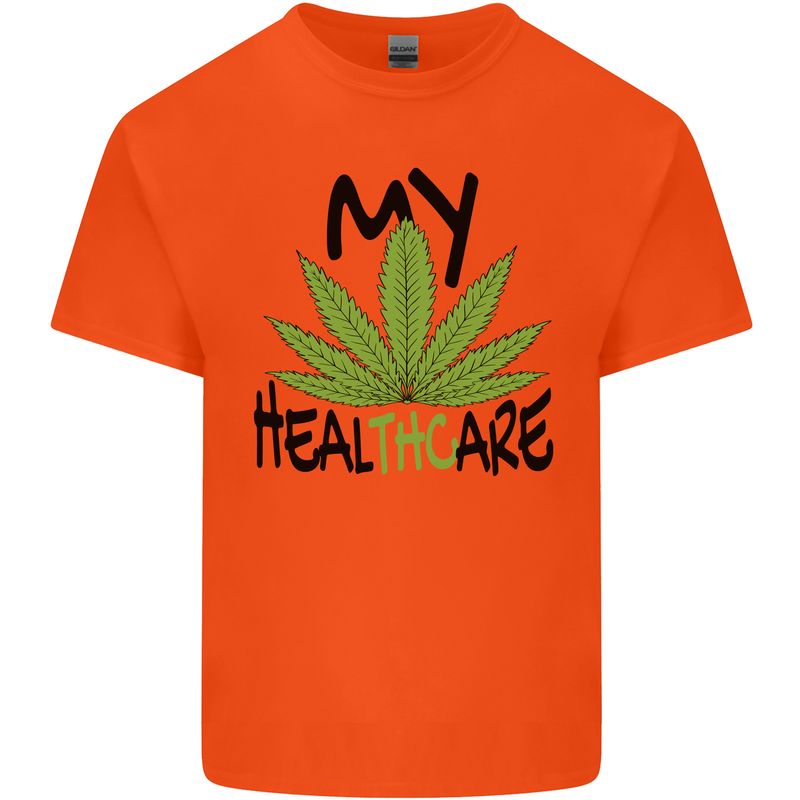 Weed My HealTHCare Cannabis Funny THC Kids T-Shirt Childrens Orange