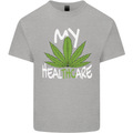 Weed My HealTHCare Cannabis Funny THC Kids T-Shirt Childrens Sports Grey