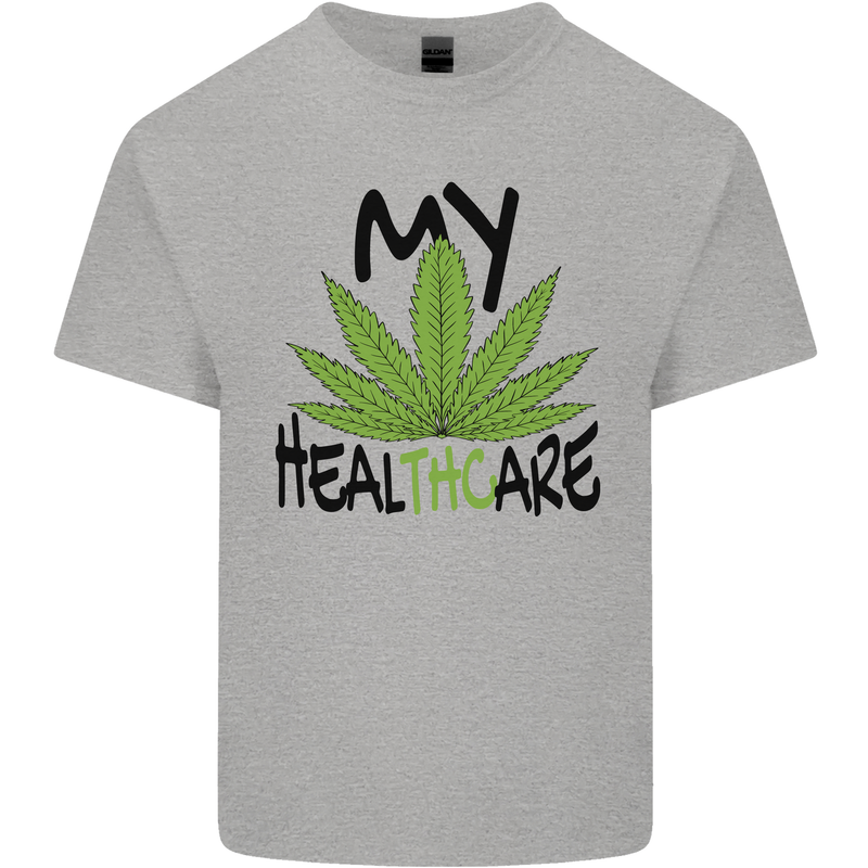 Weed My HealTHCare Cannabis Funny THC Kids T-Shirt Childrens Sports Grey
