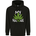 Weed My HealTHCare Cannabis Funny THC Mens 80% Cotton Hoodie Black