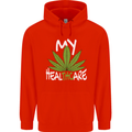 Weed My HealTHCare Cannabis Funny THC Mens 80% Cotton Hoodie Bright Red