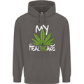 Weed My HealTHCare Cannabis Funny THC Mens 80% Cotton Hoodie Charcoal
