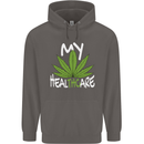 Weed My HealTHCare Cannabis Funny THC Mens 80% Cotton Hoodie Charcoal