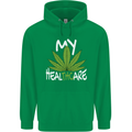 Weed My HealTHCare Cannabis Funny THC Mens 80% Cotton Hoodie Irish Green