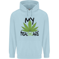 Weed My HealTHCare Cannabis Funny THC Mens 80% Cotton Hoodie Light Blue