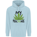 Weed My HealTHCare Cannabis Funny THC Mens 80% Cotton Hoodie Light Blue