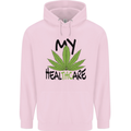 Weed My HealTHCare Cannabis Funny THC Mens 80% Cotton Hoodie Light Pink