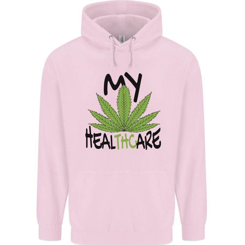 Weed My HealTHCare Cannabis Funny THC Mens 80% Cotton Hoodie Light Pink