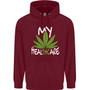 Weed My HealTHCare Cannabis Funny THC Mens 80% Cotton Hoodie Maroon