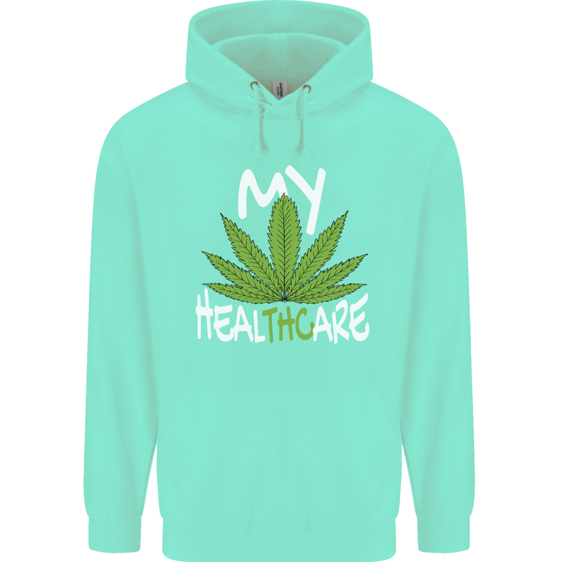 Weed My HealTHCare Cannabis Funny THC Mens 80% Cotton Hoodie Peppermint