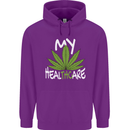 Weed My HealTHCare Cannabis Funny THC Mens 80% Cotton Hoodie Purple