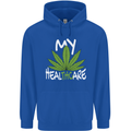 Weed My HealTHCare Cannabis Funny THC Mens 80% Cotton Hoodie Royal Blue