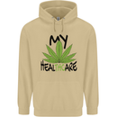 Weed My HealTHCare Cannabis Funny THC Mens 80% Cotton Hoodie Sand
