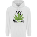 Weed My HealTHCare Cannabis Funny THC Mens 80% Cotton Hoodie White