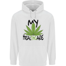 Weed My HealTHCare Cannabis Funny THC Mens 80% Cotton Hoodie White