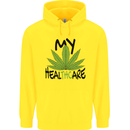 Weed My HealTHCare Cannabis Funny THC Mens 80% Cotton Hoodie Yellow