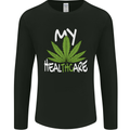 Weed My HealTHCare Cannabis Funny THC Mens Long Sleeve T-Shirt Black
