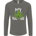 Weed My HealTHCare Cannabis Funny THC Mens Long Sleeve T-Shirt Charcoal