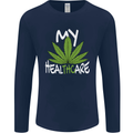 Weed My HealTHCare Cannabis Funny THC Mens Long Sleeve T-Shirt Navy Blue