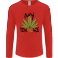Weed My HealTHCare Cannabis Funny THC Mens Long Sleeve T-Shirt Red