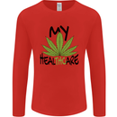 Weed My HealTHCare Cannabis Funny THC Mens Long Sleeve T-Shirt Red