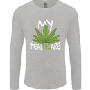 Weed My HealTHCare Cannabis Funny THC Mens Long Sleeve T-Shirt Sports Grey
