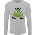 Weed My HealTHCare Cannabis Funny THC Mens Long Sleeve T-Shirt Sports Grey
