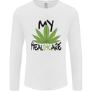 Weed My HealTHCare Cannabis Funny THC Mens Long Sleeve T-Shirt White