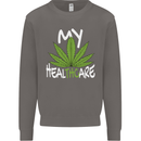Weed My HealTHCare Cannabis Funny THC Mens Sweatshirt Jumper Charcoal