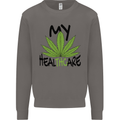 Weed My HealTHCare Cannabis Funny THC Mens Sweatshirt Jumper Charcoal