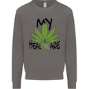 Weed My HealTHCare Cannabis Funny THC Mens Sweatshirt Jumper Charcoal