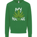 Weed My HealTHCare Cannabis Funny THC Mens Sweatshirt Jumper Irish Green